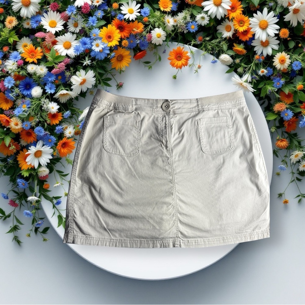 Karen Scott Knit Skort Cotton Blend Beige Casual Spring-Summer wear Cabin Core